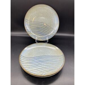 Joseph Abboud Mediterranean Waves 1032 Set of 3 Stoneware Salad Plates 8.25"